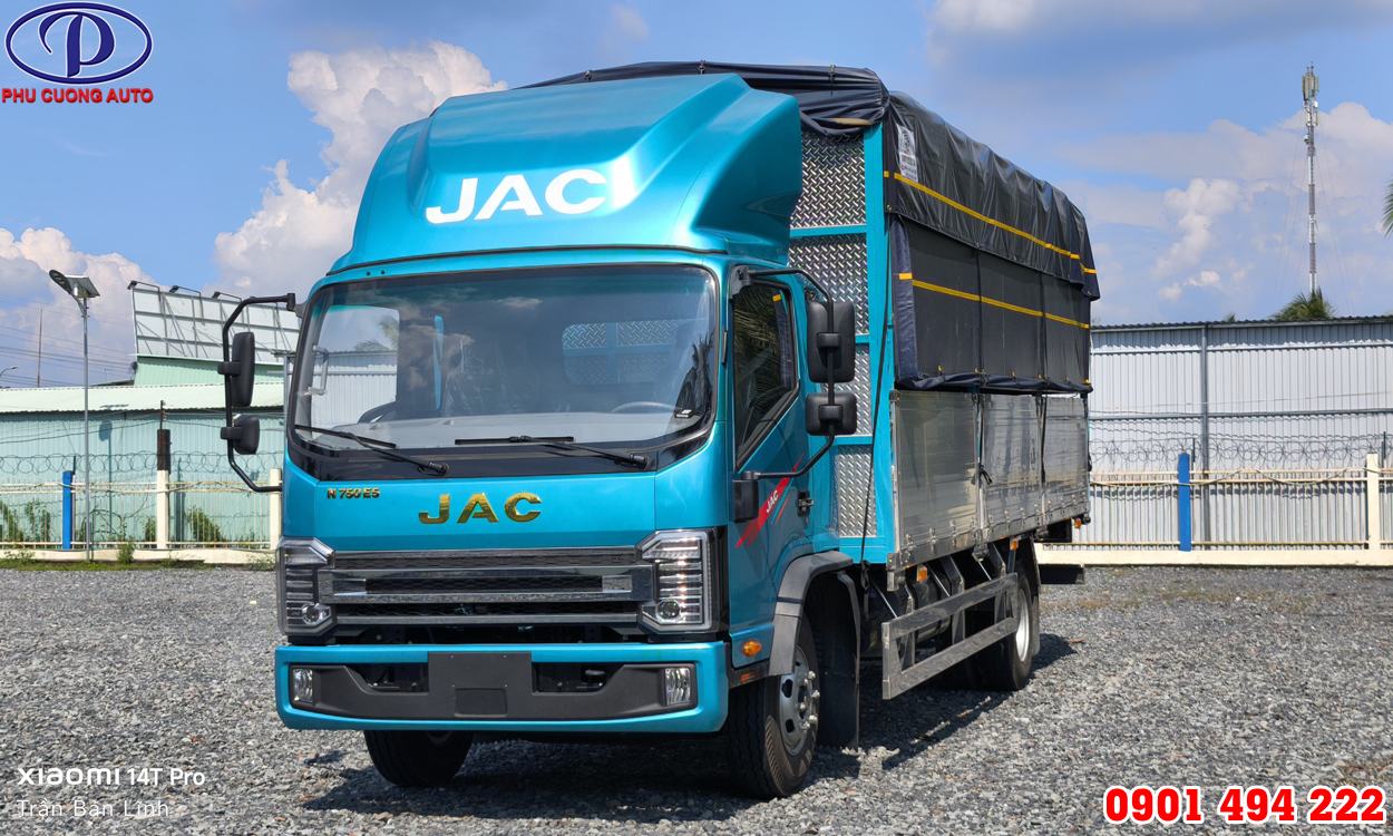 XE TẢI JAC N750 PLUS E5 7T4 THÙNG BẠT BỬNG NHÔM CHIỀU CAO 2M27